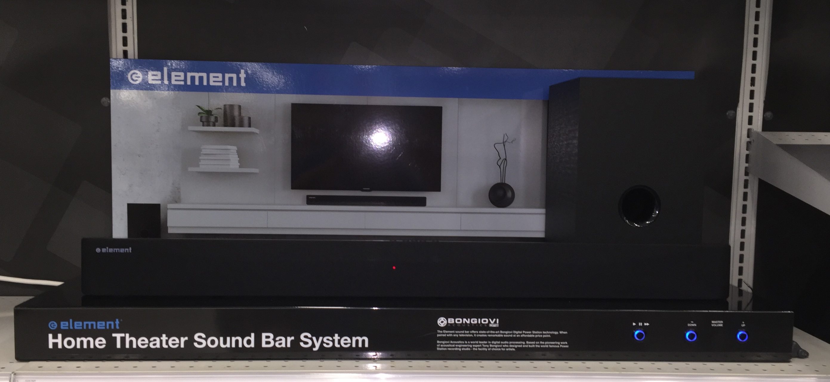element 2.1 soundbar with wireless subwoofer
